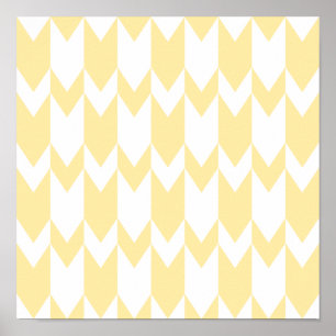 Poster Modèle jaune et blanc en pastel de Chevron