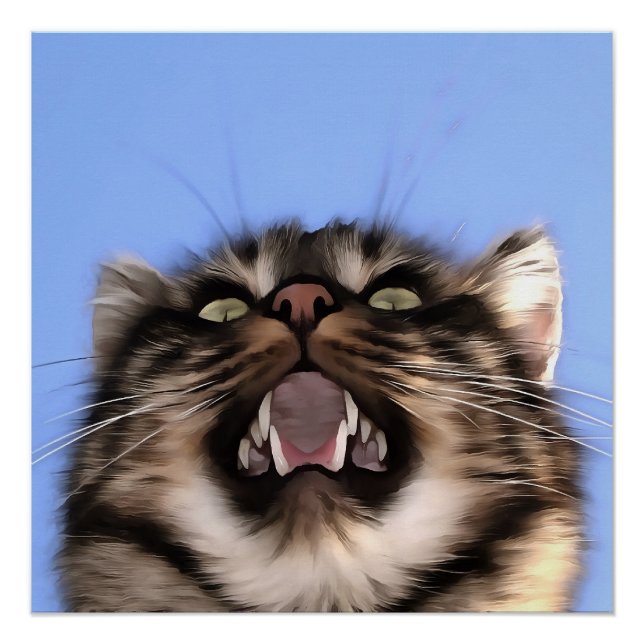 Poster Modèle Plaintif D'Une Peinture Acrylique Tabby Cha (Devant)