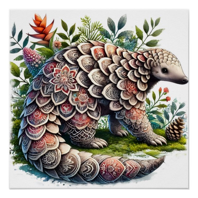 Poster Modèles de la nature - Pangolin de la jungle (Devant)