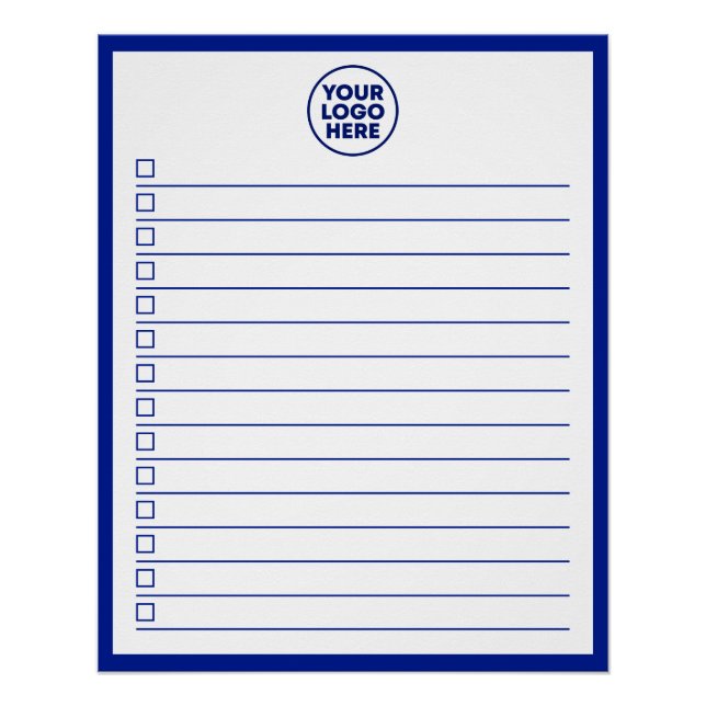 Poster Modern Business Logo Navy Blue To Do List (Devant)