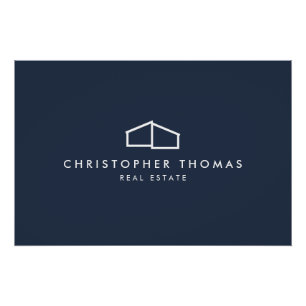 Poster Modern Home Realtor Marine Blue Logo Téléchargemen