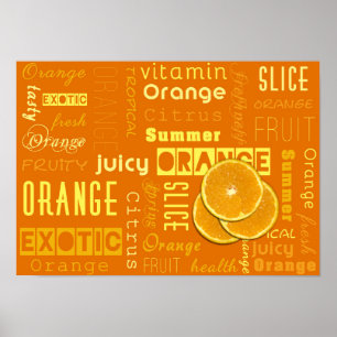 Poster Modern Orange Typography Fruit Slice