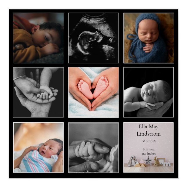 Poster Moderne 8 - photo Collage Cadres noirs (Devant)