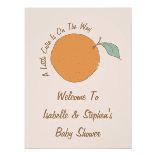 Poster Moderne Bienvenue pour une petite mignonne Baby Sh