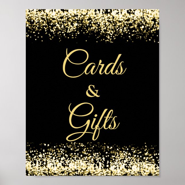 Poster moderne Black Gold Cartes et Cadeaux (Devant)
