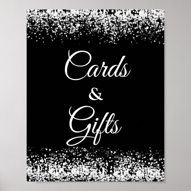 Poster moderne Black Silver Cartes et Cadeaux (Devant)