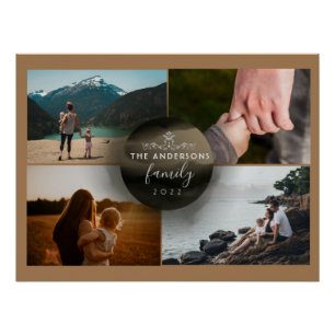 Poster Moderne Chic Brown or ornemental 4 Photos