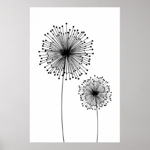 Poster moderne Dandelion Fleur CUSTOM COULEUR