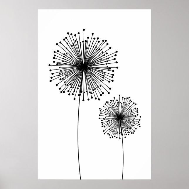 Poster moderne Dandelion Fleur CUSTOM COULEUR (Devant)