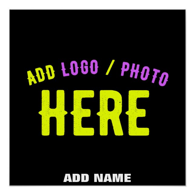 POSTER MODERNE ET MODERNE PERSONNALISABLE NOIR VÉRIFIÉ (Devant)