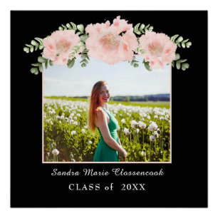 Poster Moderne, Fleur Rose florale remise des diplômes pr