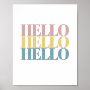 Poster moderne Hello Bold Color Minimalist