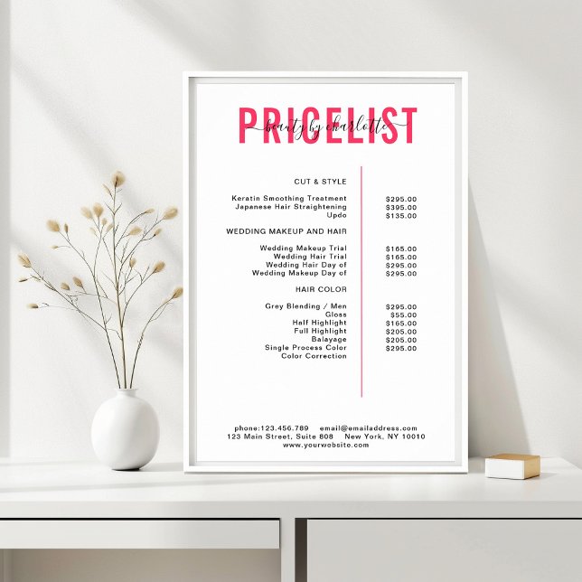 Poster moderne, liste de prix (Créateur téléchargé)