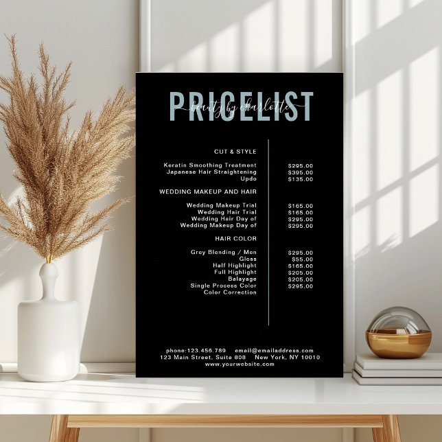 Poster moderne, liste de prix (Créateur téléchargé)