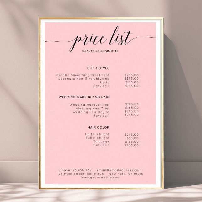 Poster moderne, liste de prix (Modern, price list Poster)