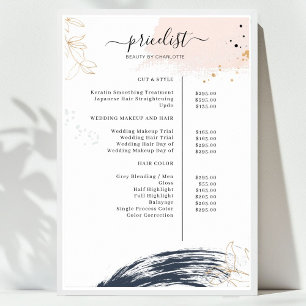 Poster moderne, liste de prix