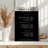 Poster moderne Simpel Silver Salon Price List