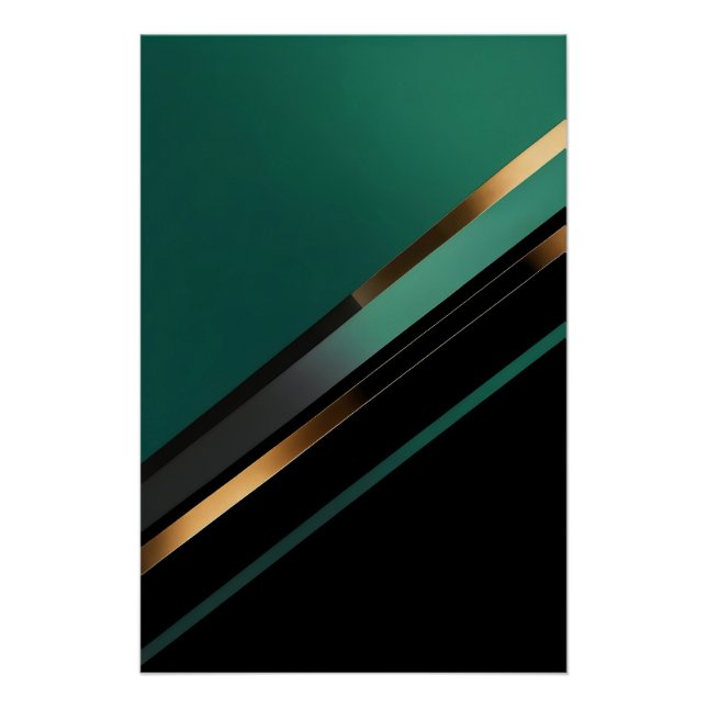 Poster Modernity in Green and Gold (Devant)