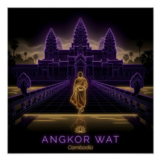 Poster Moine bouddhiste d'Angkor Wat - Cambodge