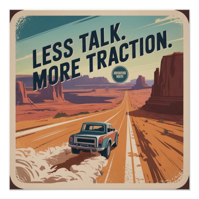 Poster Moins parler. Plus de traction (Devant)