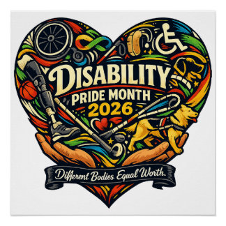 Poster Mois de la fierté du handicap 2026 Conception de c