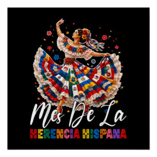 Poster Mois De L'Héritage Hispanique Mois De L'Héritage H