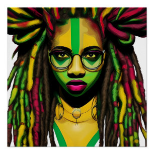Poster Mois de l'histoire noire Melanin Femmes Black Girl