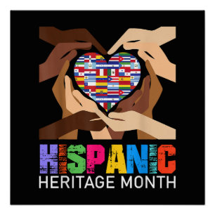 Poster Mois du patrimoine hispanique Mains Cœur