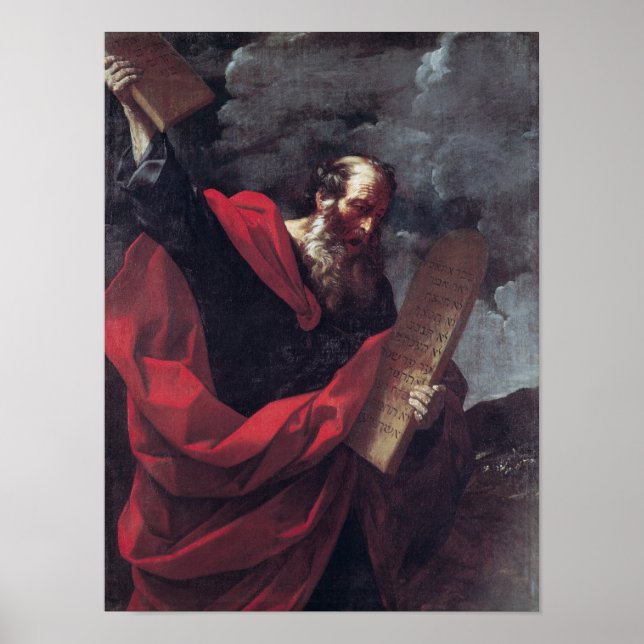 Poster Moïse avec les tablettes de la loi (Devant)