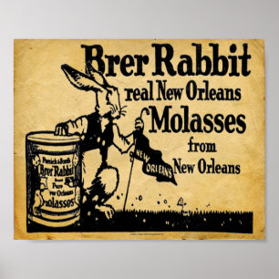 Poster Molasses de lapin vintage Brer Nouvelle-Orléans Im