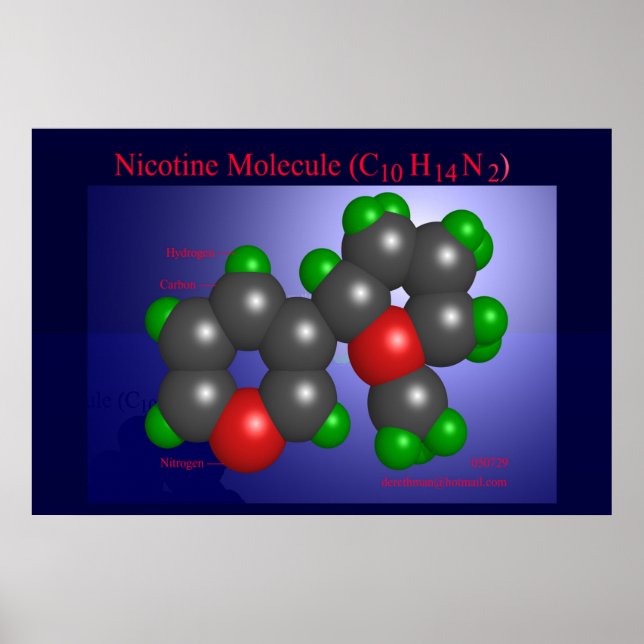 Poster Molécule de nicotine (imprimer) (Devant)