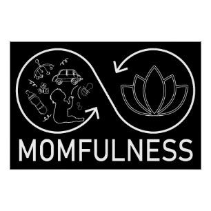 Poster Momfulness Lotus Infinity Bébé Chaos Dessin au tra