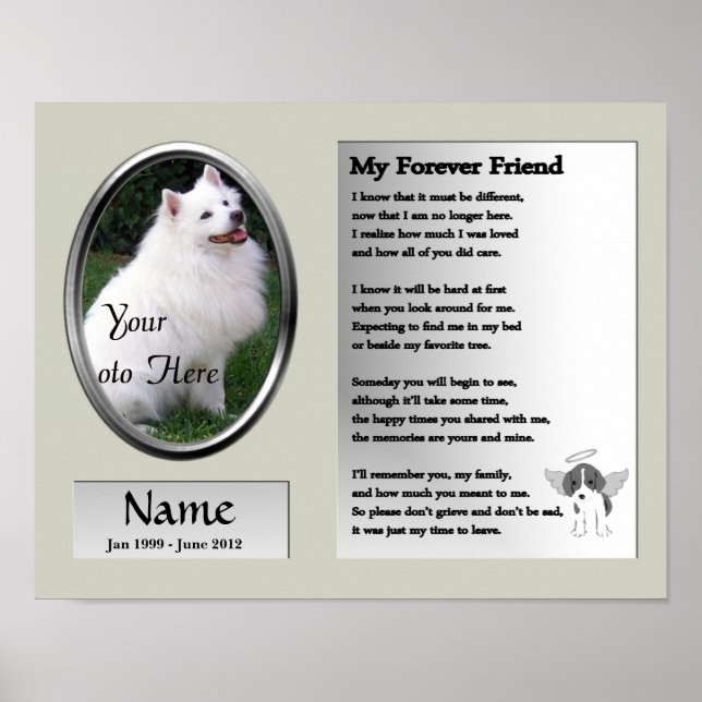 Poster Mon Ami Ancien Pet Memorial - Chien (Devant)