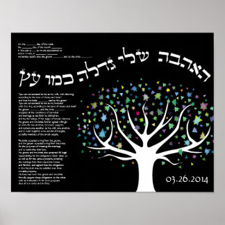 Poster "Mon amour pousse comme un arbre" Ketubah Cerifica