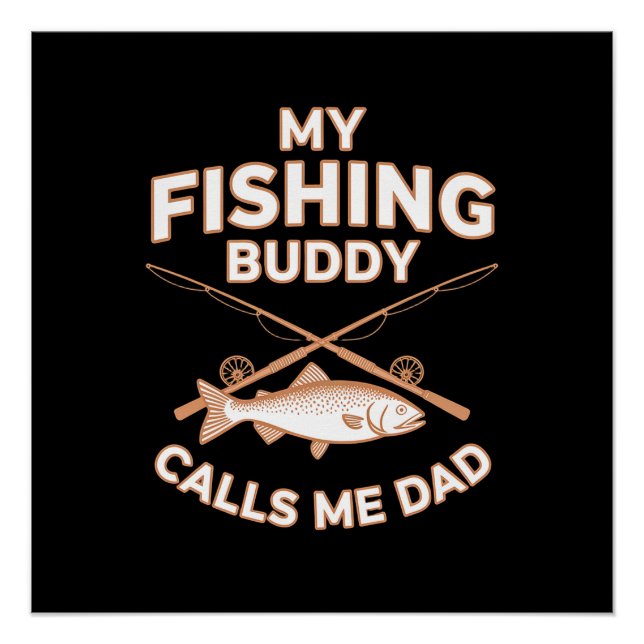 POSTER MON BUDDY DE PÊCHE M'APPELLE PAPA (Devant)