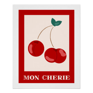 Poster Mon Cherie French Minimalist Art Mur Chic