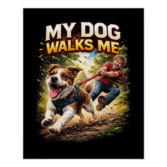 Poster Mon chien me promène (Devant)