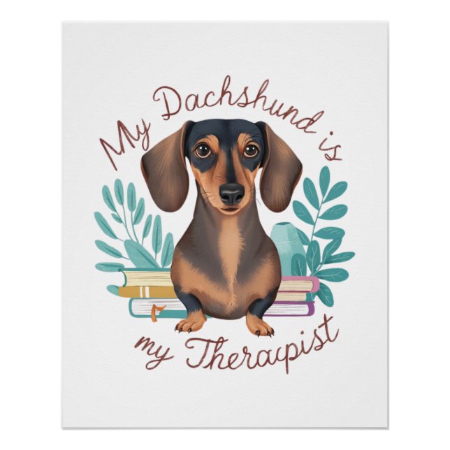 Poster Mon Dachshund Est Mon Thérapeute (Devant)