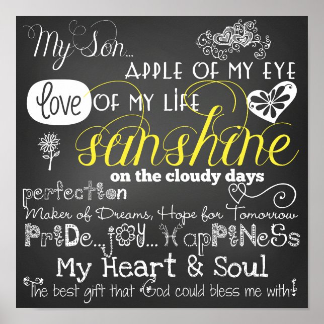 Poster Mon Fils Amour et Inspiration (Devant)