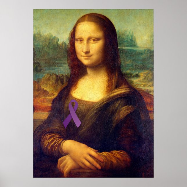 Poster Mona Lisa Au Ruban Violet (Devant)