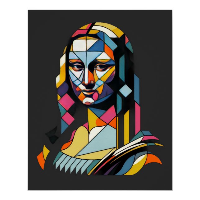 Poster Mona Lisa Moderne de Style Vitrail (Devant)