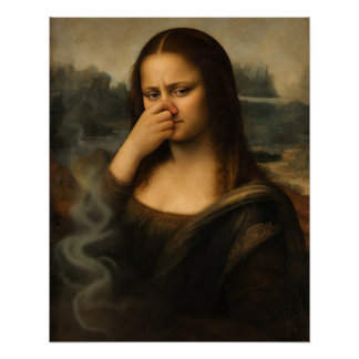 Poster Mona Lisa se pince le nez