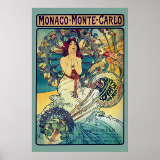 Poster Monaco Monte-Carlo (Teal)