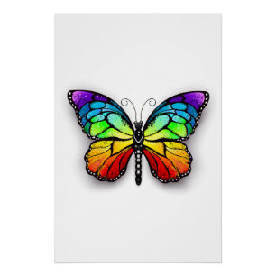 Poster Monarque papillon arc-en-ciel