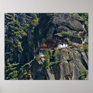 Poster Monastère de Taktsang sur la falaise, Paro, Bhouta