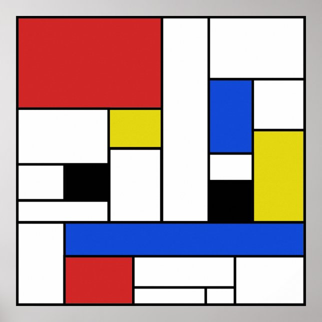 Poster Mondrian Lines 24" x 24" (Matte) (Devant)