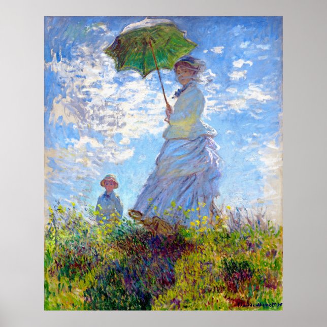 Poster Monet : Femme avec Parasol Impressionniste Art ~ ~ (Devant)