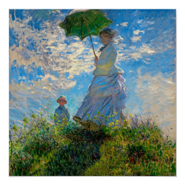 Poster Monet Femme Parasol Impressionnisme (Devant)