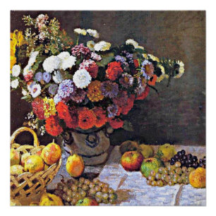 Poster Monet - Fleurs et fruits