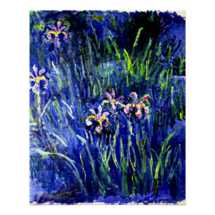 Poster Monet - Irises, célèbre peinture,